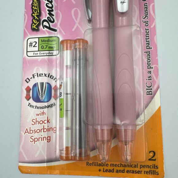 BIC ReAction #2 0.7mm Mechanical Pencil Vintage Susan G Komen Pink - Picture 3 of 5